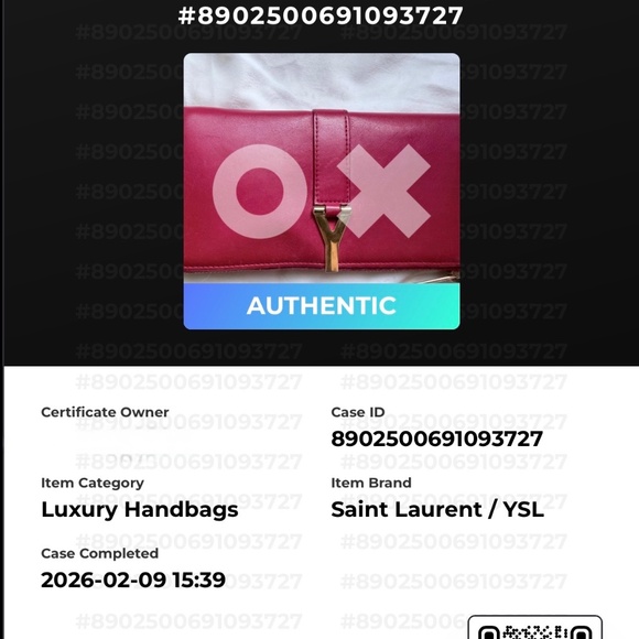 Yves Saint Laurent YSL Y-Line Red Leather Zip Wallet Gold Y Logo - Picture 16 of 16